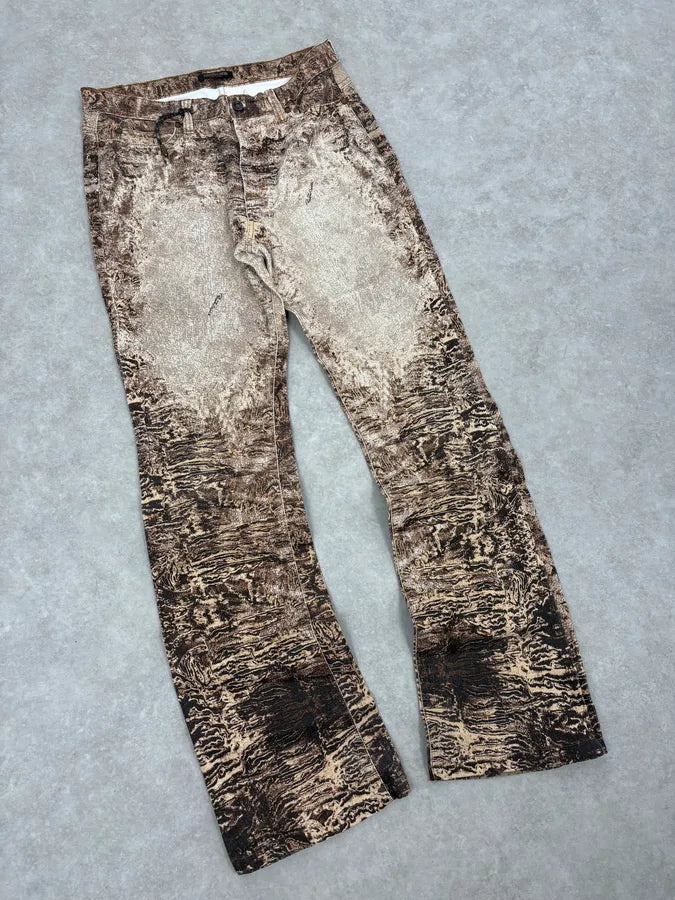 2000s Roberto Cavalli Beige & Brown Sand Earth Pants OwFjuus 4