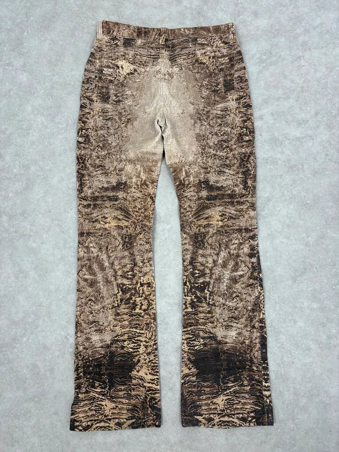 2000s Roberto Cavalli Beige & Brown Sand Earth Pants OwFjuus 6