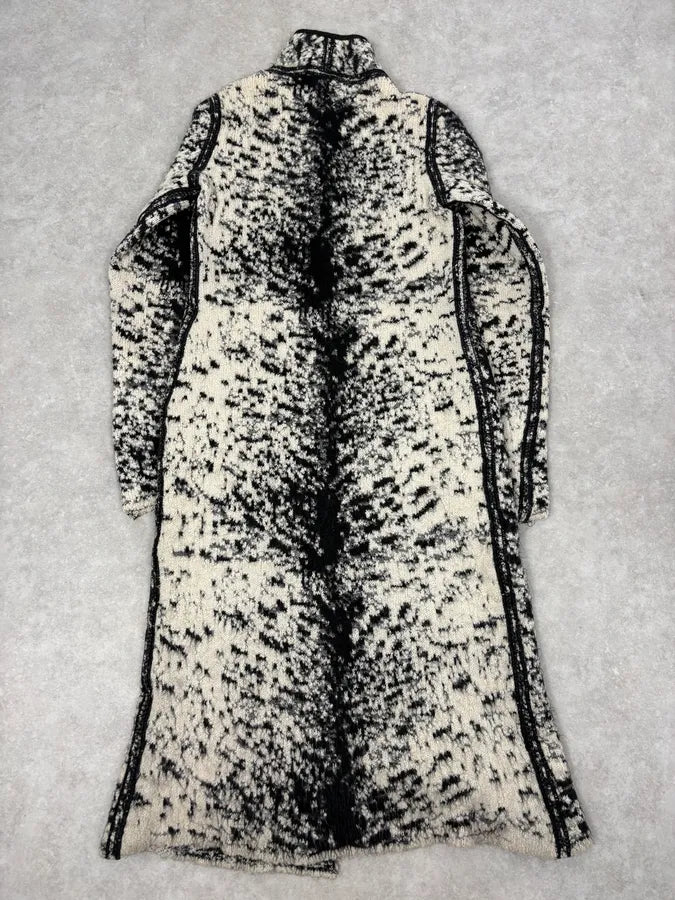 2000s Roberto Cavalli Beige & Black Wool Long Mohair Coat fHlysuZ 4