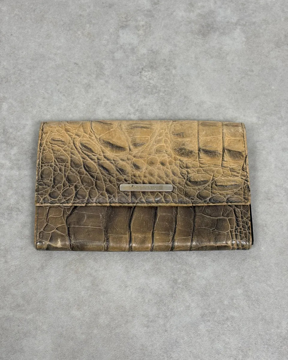 2000s Roberto Cavalli Beige Gradient Crocodile Embossed Leather Wallet nSGJYQz 0