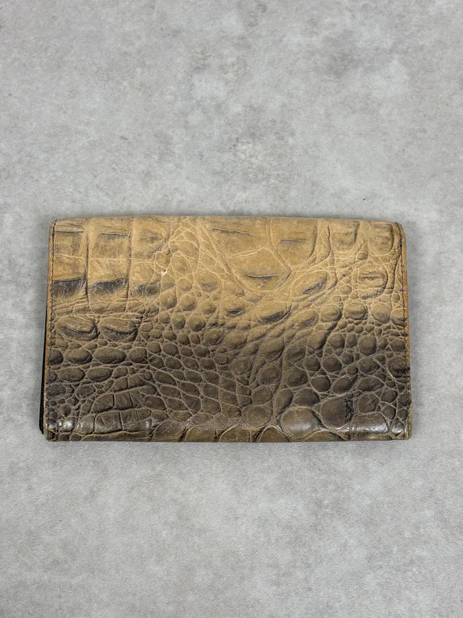 2000s Roberto Cavalli Beige Gradient Crocodile Embossed Leather Wallet nSGJYQz 2