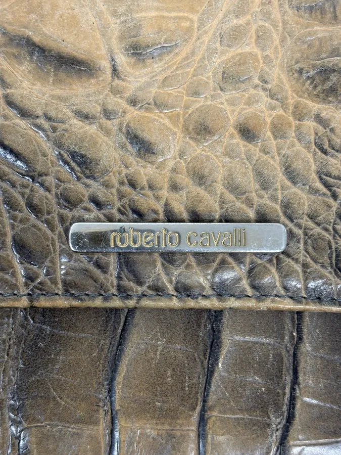 2000s Roberto Cavalli Beige Gradient Crocodile Embossed Leather Wallet nSGJYQz 6