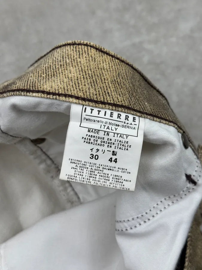 2000s Cavalli Beige & Grey Sandstorm Overprint Faded Pants pMSkRKv 11
