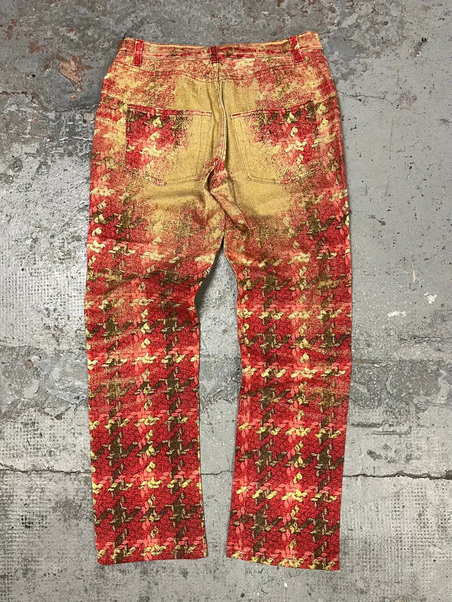 2000s Roberto Cavalli Gold & Red Glamour Pants axuwoQx 3