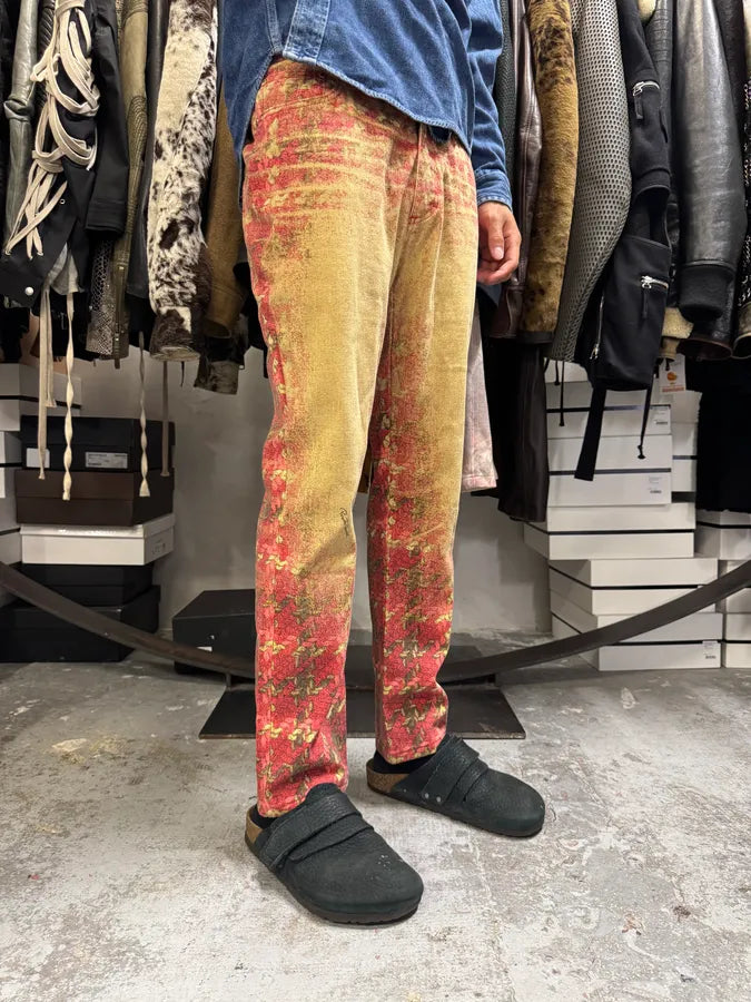 2000s Roberto Cavalli Gold & Red Glamour Pants axuwoQx 2