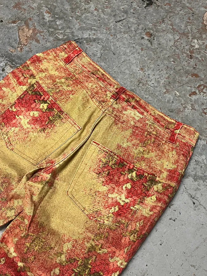 2000s Roberto Cavalli Gold & Red Glamour Pants axuwoQx 5