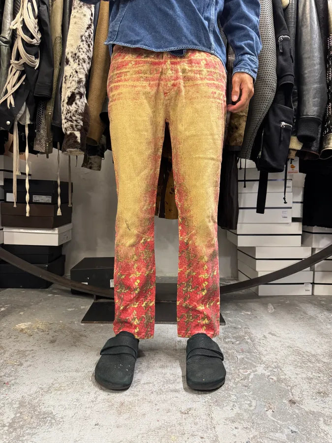 2000s Roberto Cavalli Gold & Red Glamour Pants axuwoQx 1