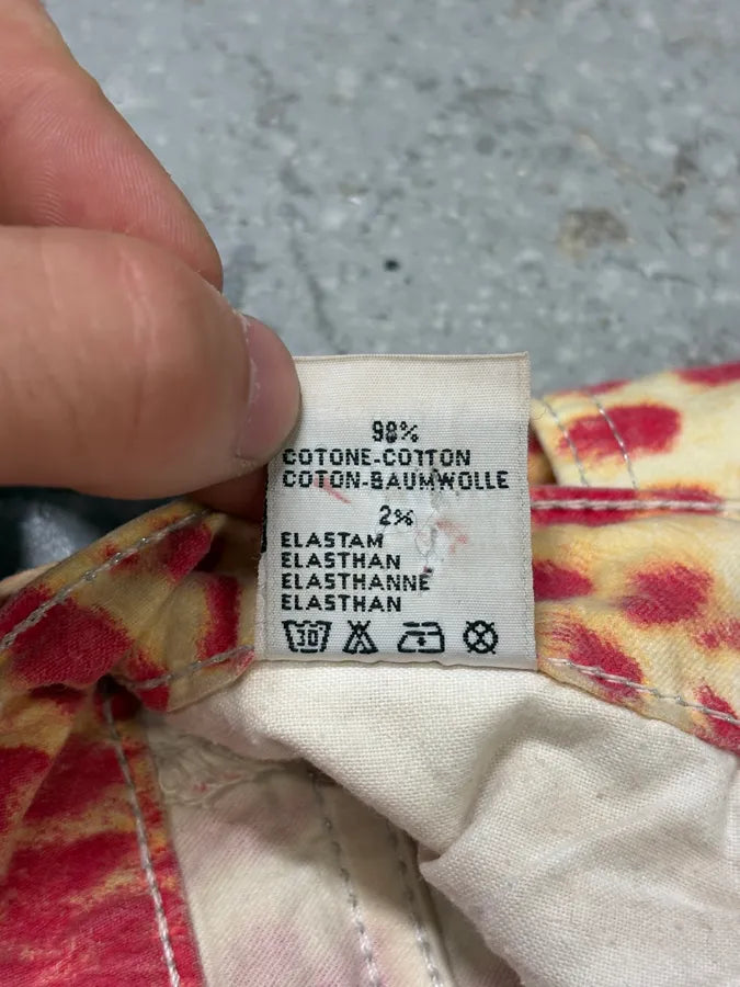 2000s Roberto Cavalli Beige & Red Glamour Skirt mckwwbI 11