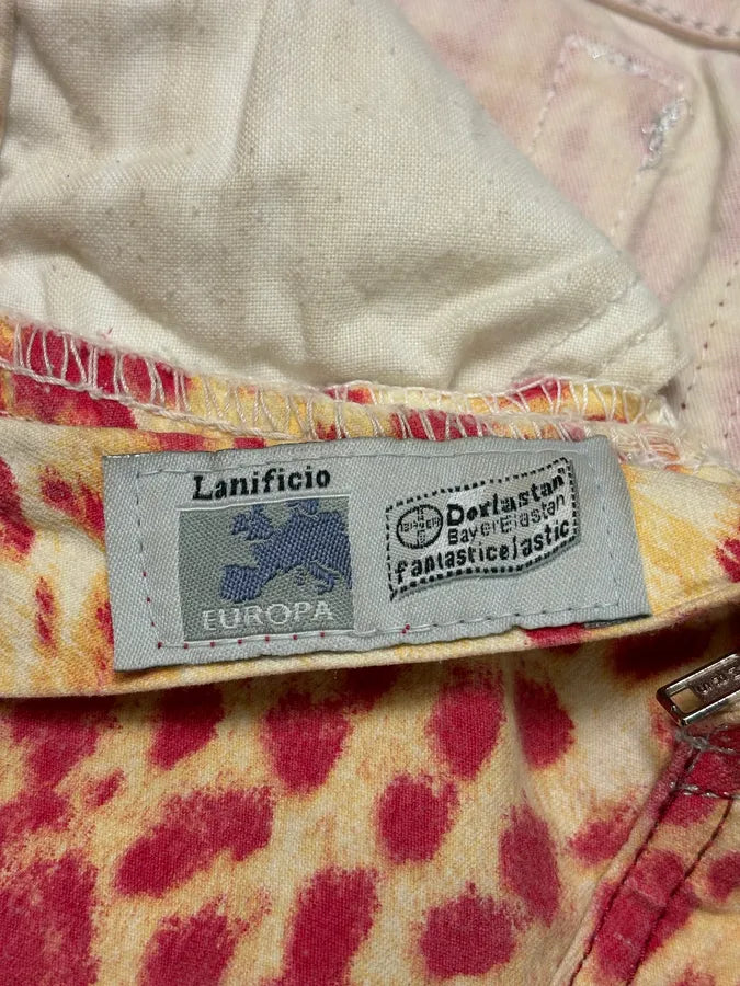 2000s Roberto Cavalli Beige & Red Glamour Skirt mckwwbI 9