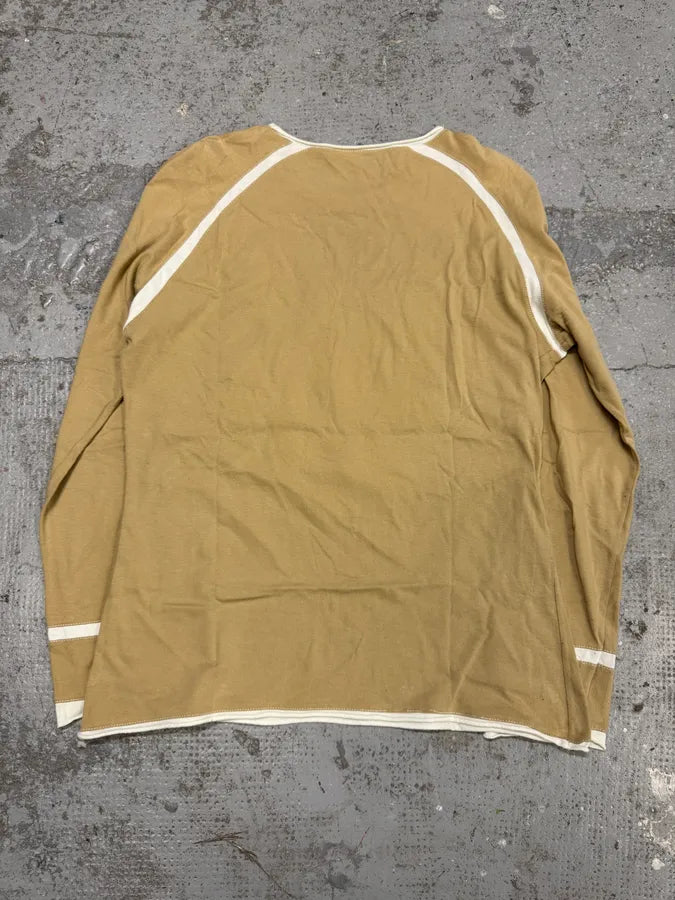 2000s Roberto Cavalli Beige & White Flowers Longsleeves yOKNXTp 4