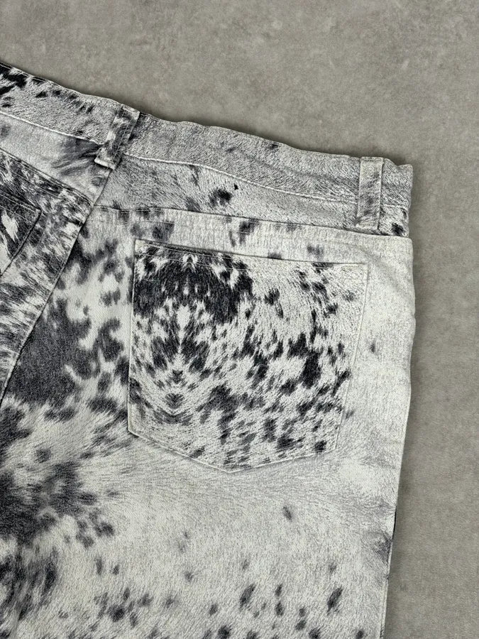 AW1999 Roberto Cavalli White & Black Fur Effect Fury Pants  qNnoybq 7