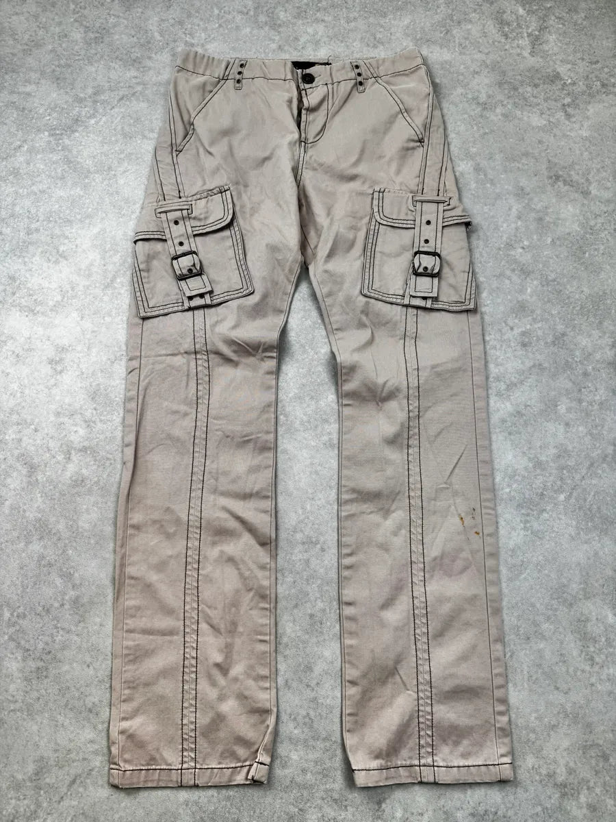 2000s Roberto Cavalli Beige Front Pocket Cargo Pants gXkTQfi 0