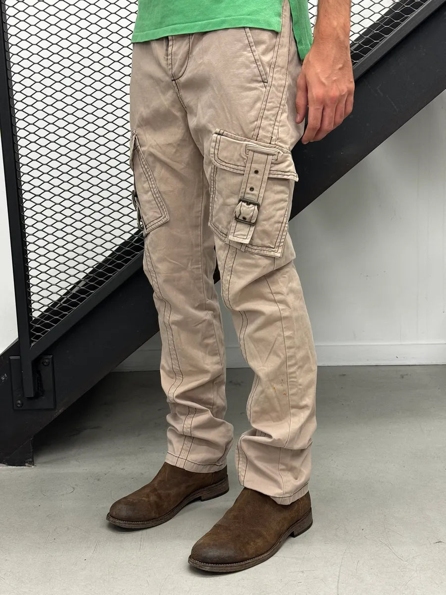 2000s Roberto Cavalli Beige Front Pocket Cargo Pants gXkTQfi 2