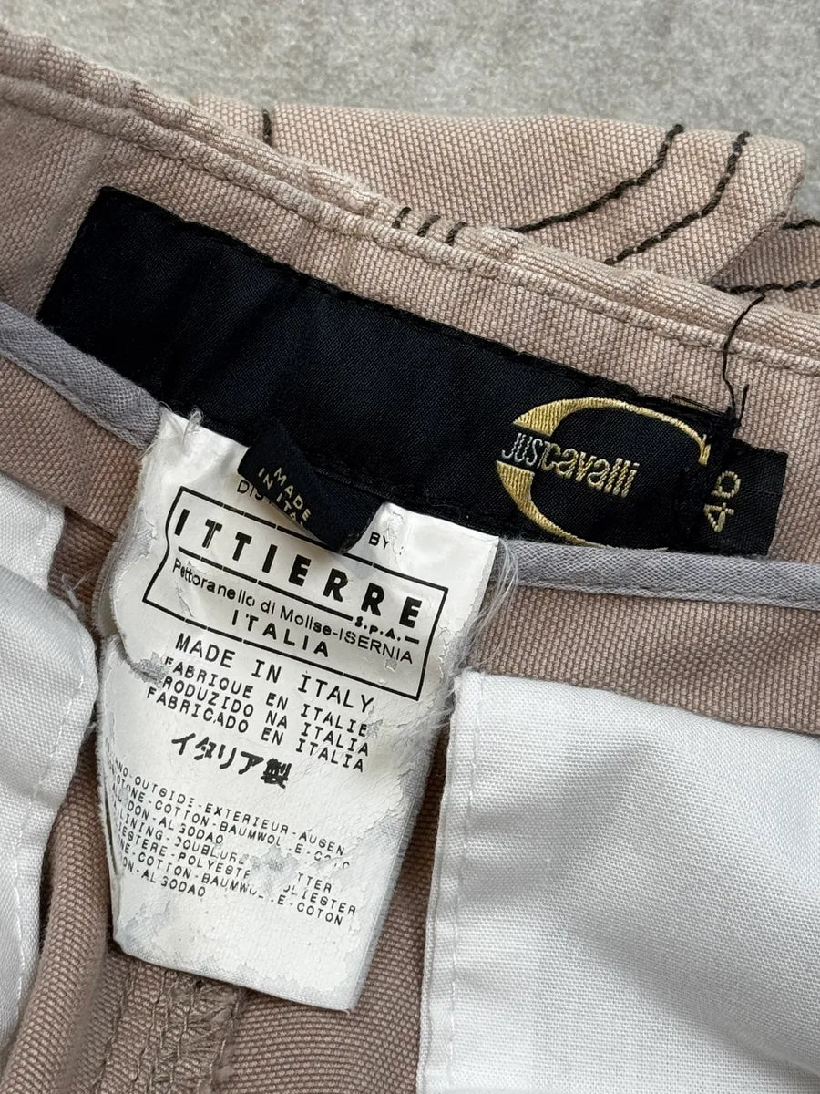 2000s Roberto Cavalli Beige Front Pocket Cargo Pants gXkTQfi 7