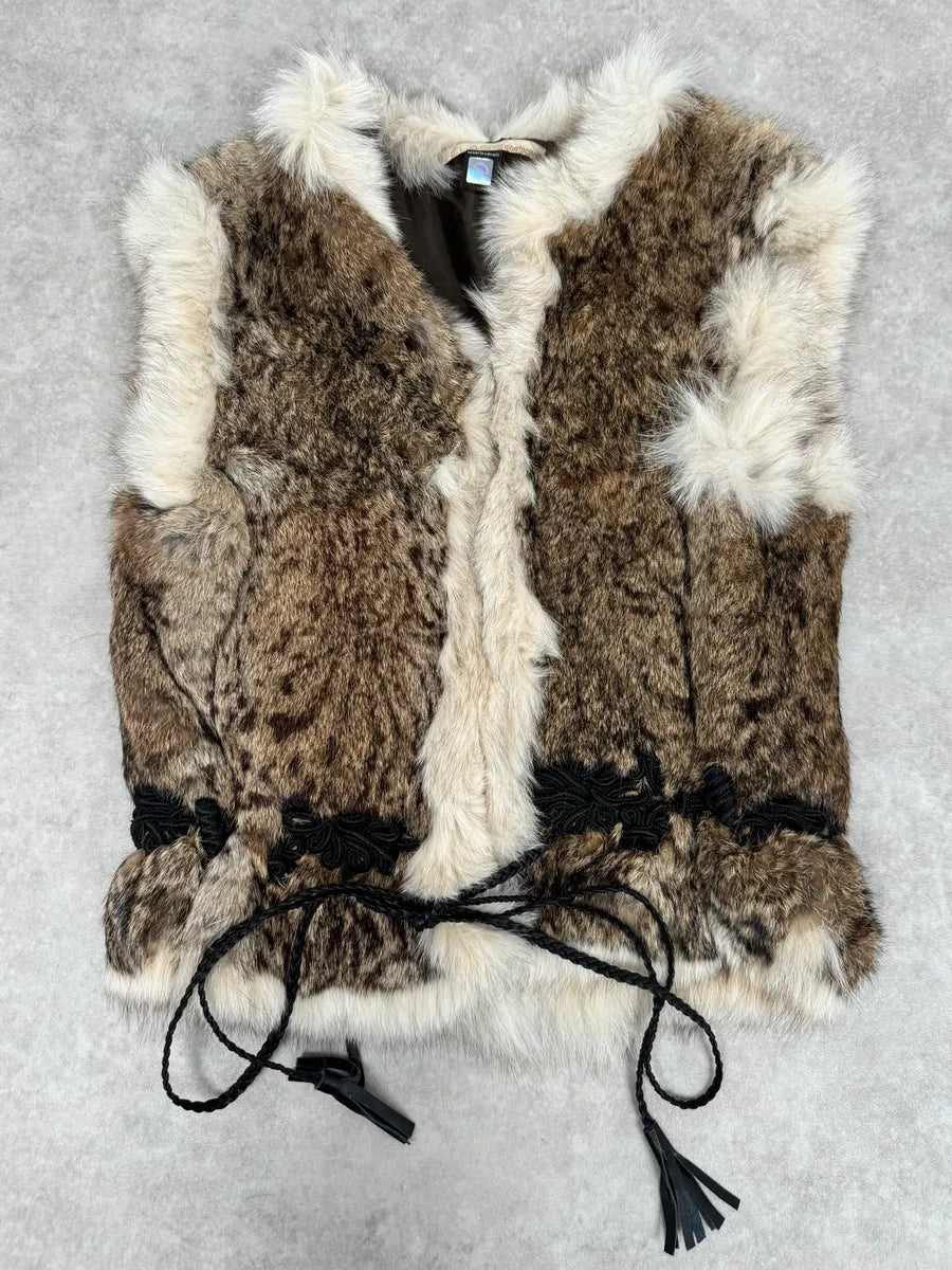2000s Roberto Cavalli Beige Fur Vest JwUeoUw 0