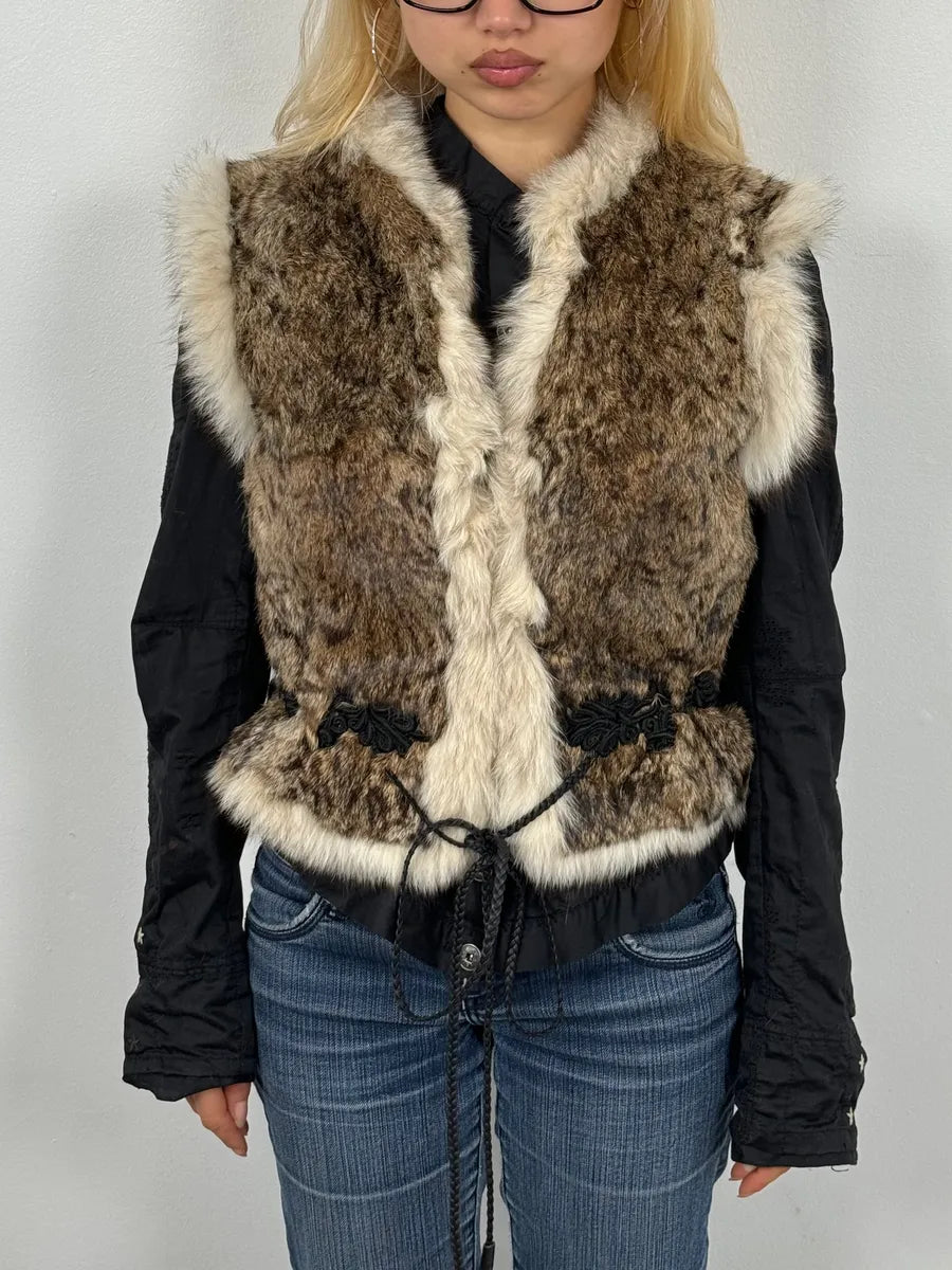 2000s Roberto Cavalli Beige Fur Vest JwUeoUw 1