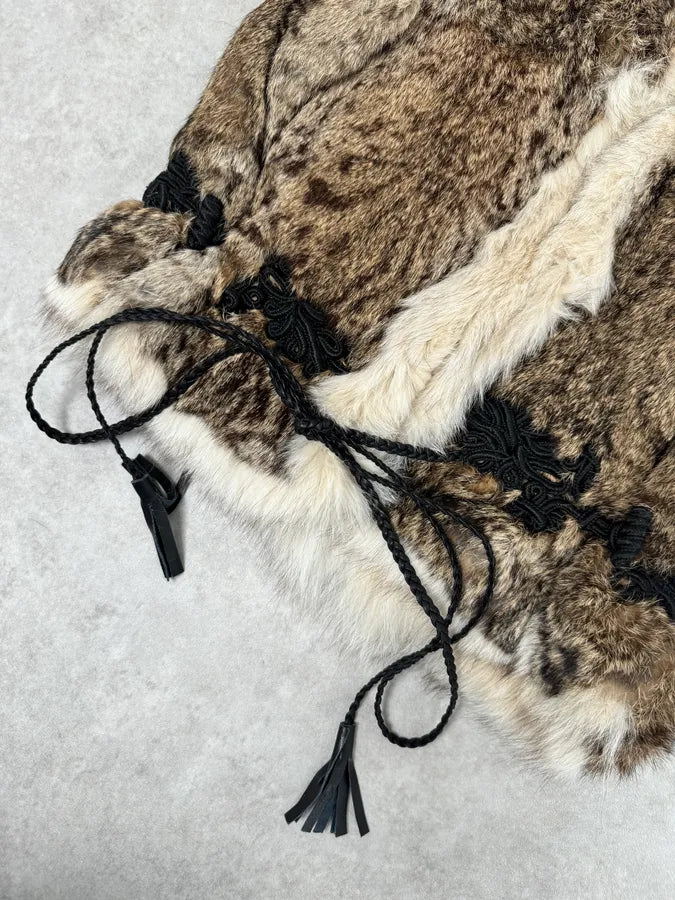 2000s Roberto Cavalli Beige Fur Vest JwUeoUw 4