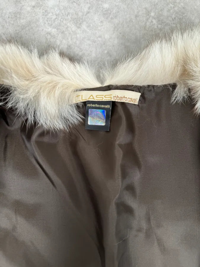 2000s Roberto Cavalli Beige Fur Vest JwUeoUw 7