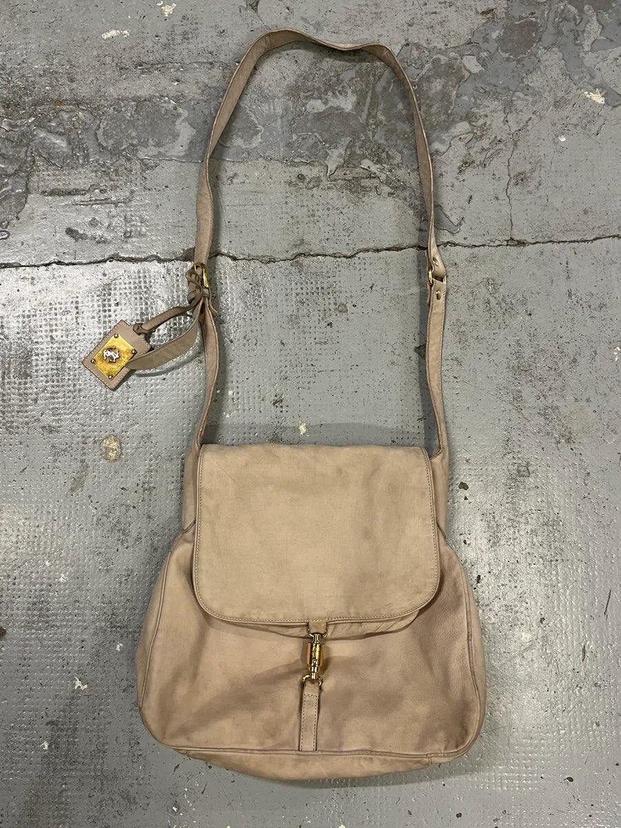 2000s Roberto Cavalli Beige Leather Handle Bag kDAZzkZ 0