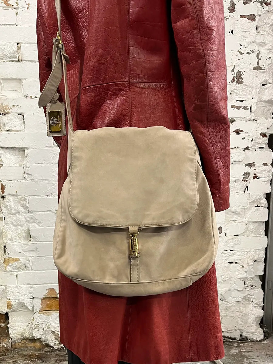 2000s Roberto Cavalli Beige Leather Handle Bag kDAZzkZ 1