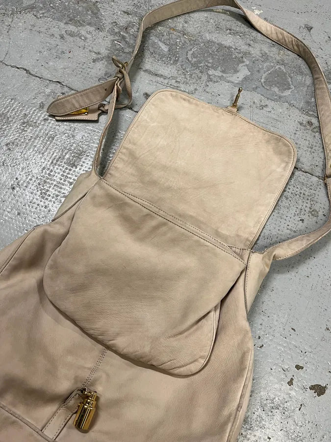 2000s Roberto Cavalli Beige Leather Handle Bag kDAZzkZ 3