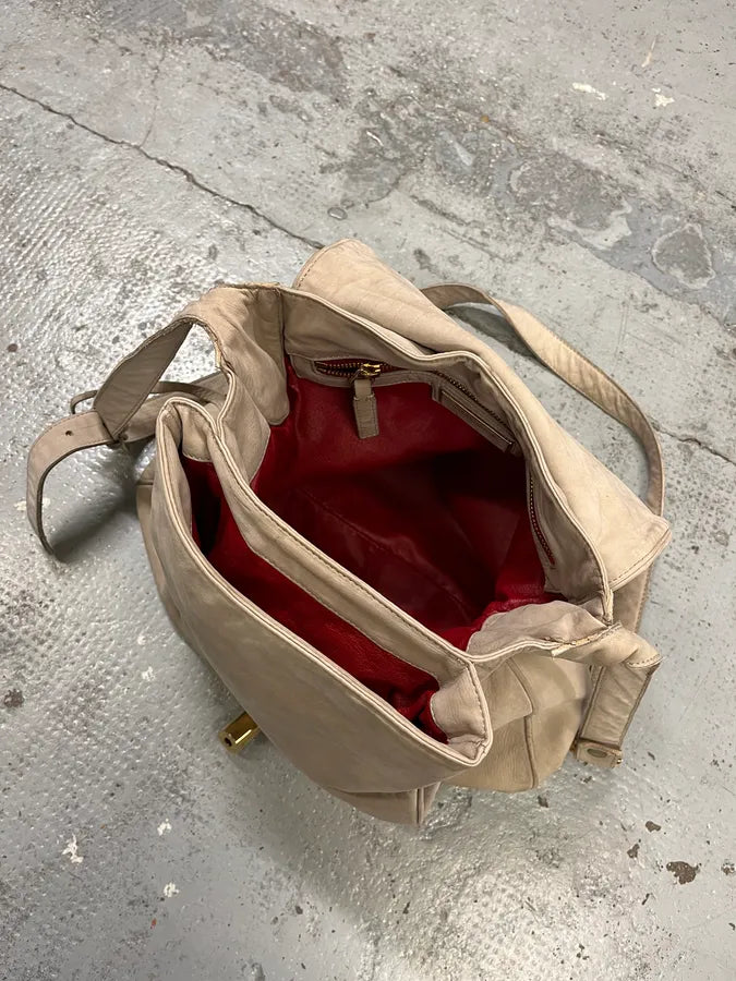 2000s Roberto Cavalli Beige Leather Handle Bag kDAZzkZ 6