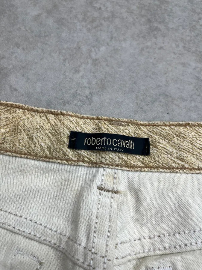 FW2001 Roberto Cavalli Beige Leopard Fury Effect Pants CKLqVsG 9