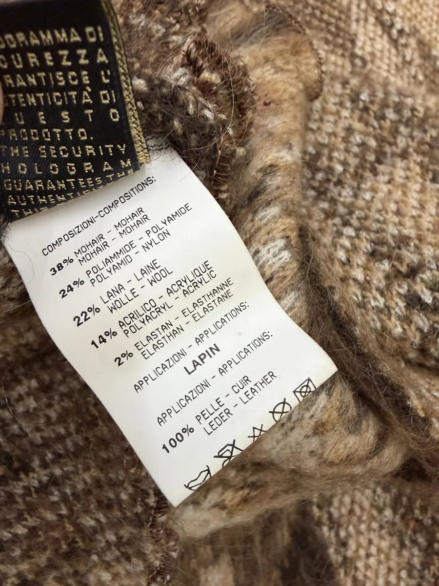 2000s Roberto Cavalli Beige Leopard Mohair Rabbit Fur Long Coat ZmZRoZQ 12