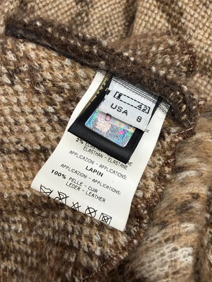 2000s Roberto Cavalli Beige Leopard Mohair Rabbit Fur Long Coat ZmZRoZQ 13