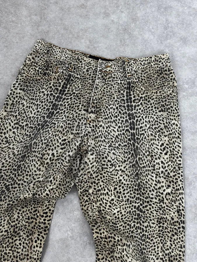 1990s Roberto Cavalli Beige Leopard Print Pants kvylRuA 5