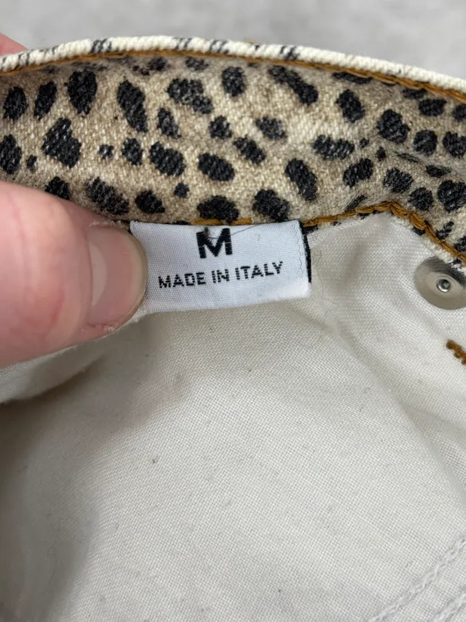 1990s Roberto Cavalli Beige Leopard Print Pants kvylRuA 10