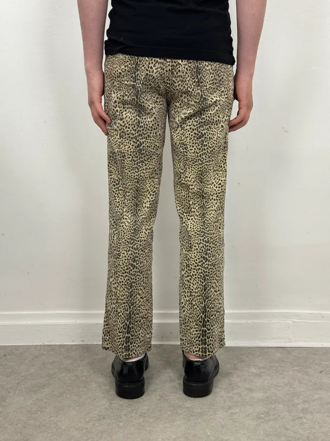 1990s Roberto Cavalli Beige Leopard Print Pants kvylRuA 3