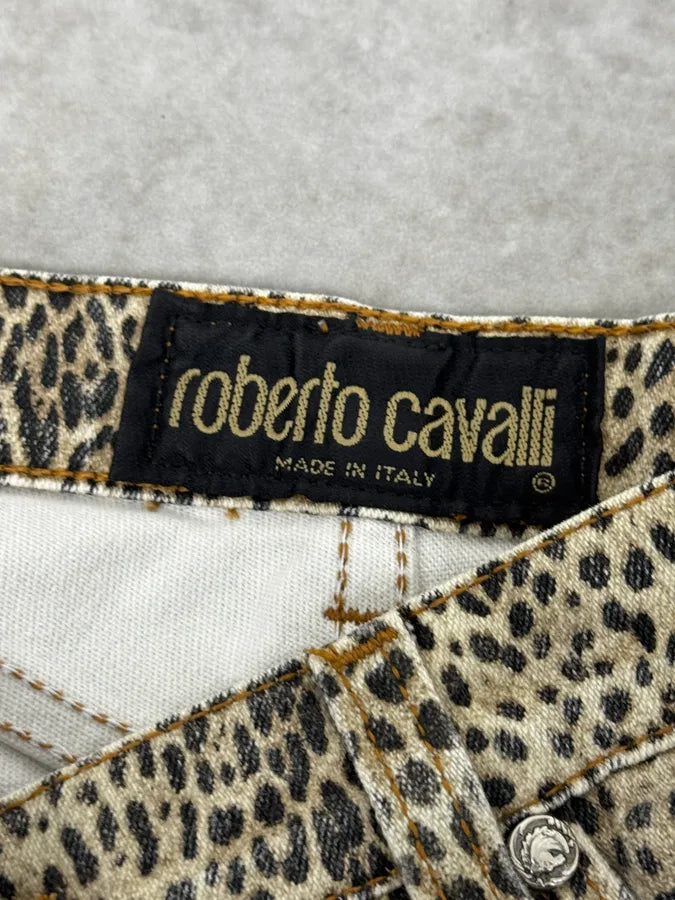 1990s Roberto Cavalli Beige Leopard Print Pants kvylRuA 9
