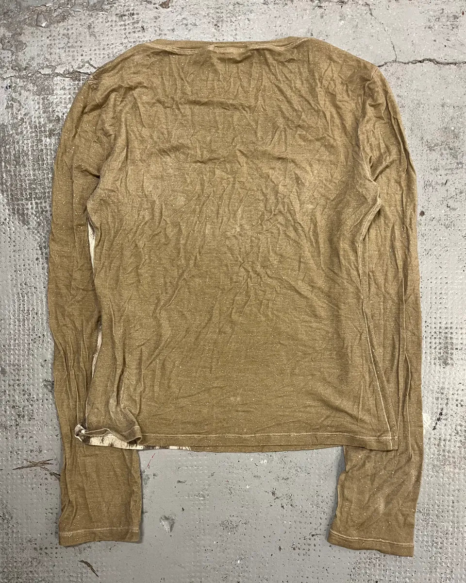 FW2001 Roberto Cavalli Beige Leopard Print Longsleeve T-Shirt ARlnjay 1