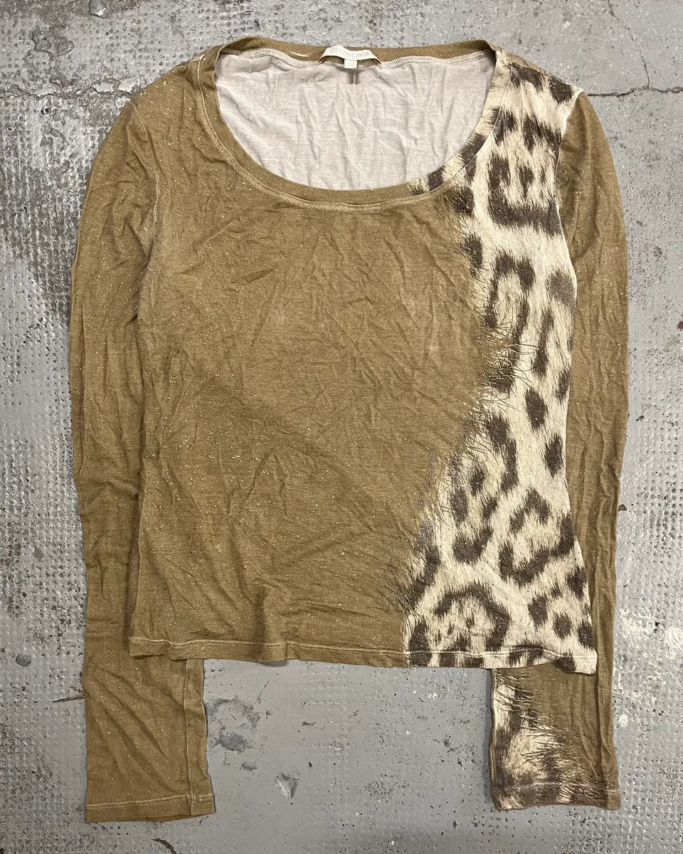 FW2001 Roberto Cavalli Beige Leopard Print Longsleeve T-Shirt ARlnjay 4
