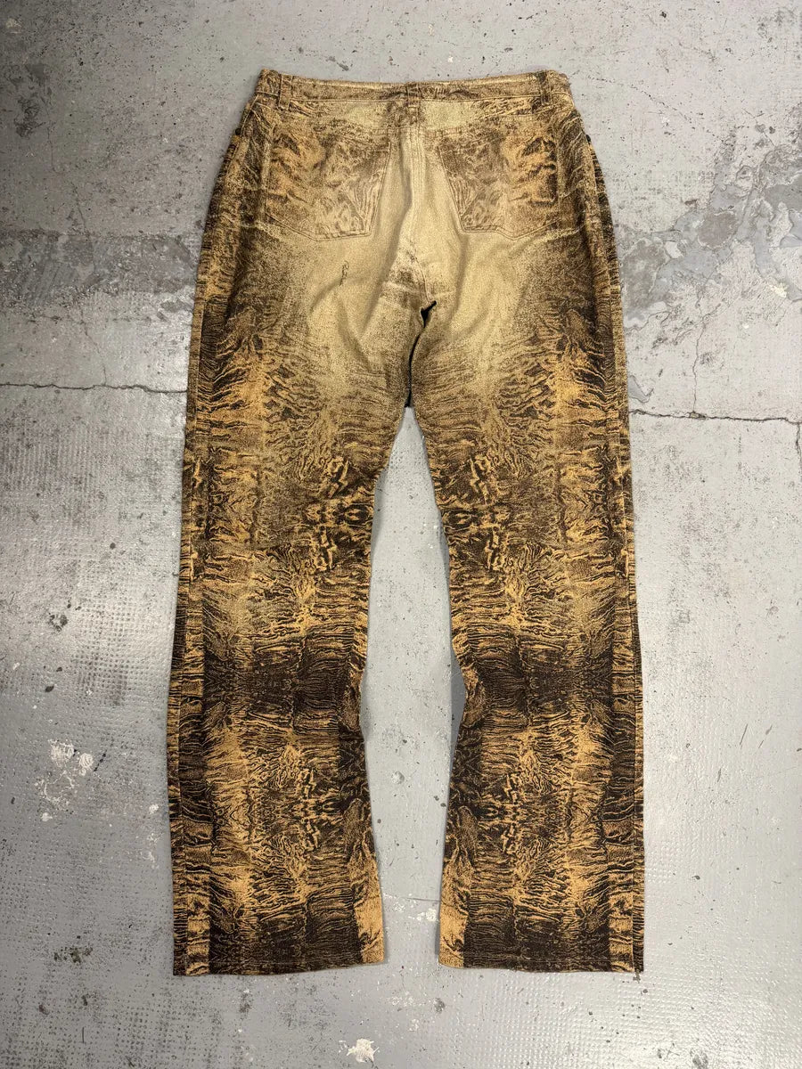 2000s Roberto Cavalli Beige Marble Eroded Effect Pants GdOSOZo 1
