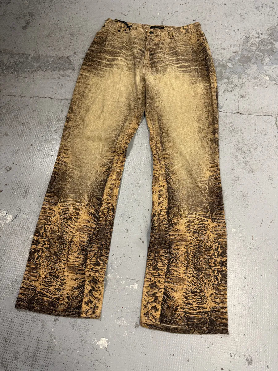 2000s Roberto Cavalli Beige Marble Eroded Effect Pants GdOSOZo 2