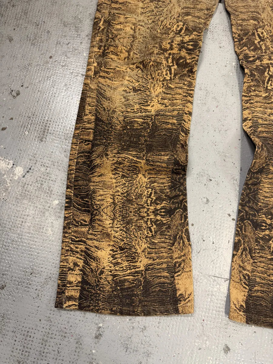 2000s Roberto Cavalli Beige Marble Eroded Effect Pants GdOSOZo 3