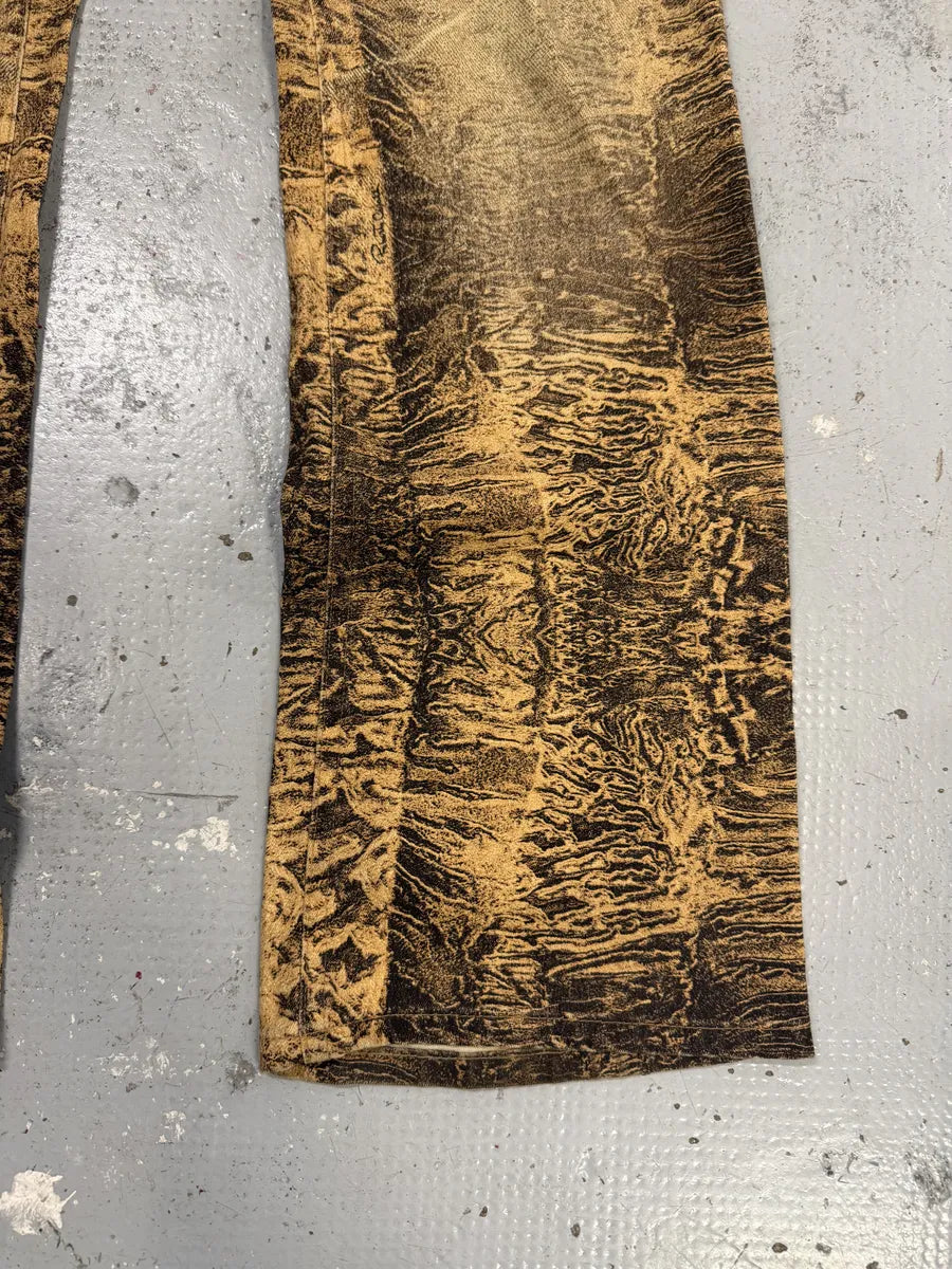 2000s Roberto Cavalli Beige Marble Eroded Effect Pants GdOSOZo 4