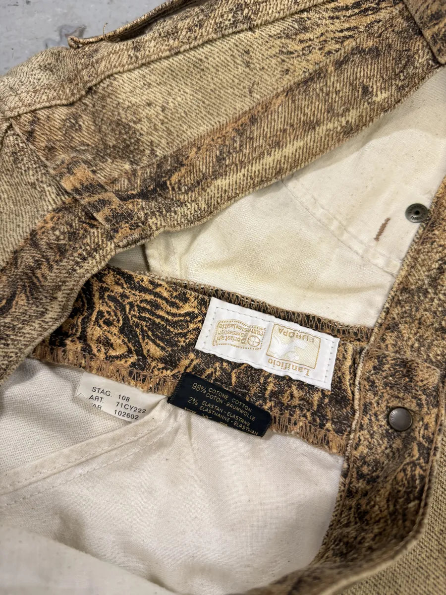 2000s Roberto Cavalli Beige Marble Eroded Effect Pants GdOSOZo 6