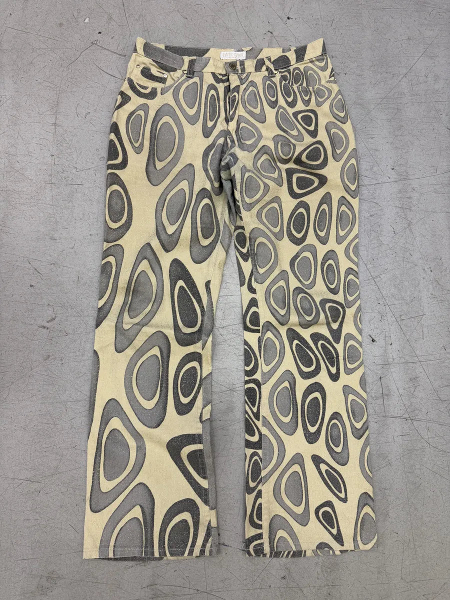 2000s Roberto Cavalli Beige Psycho Swirl Pants uJRBhvq 0