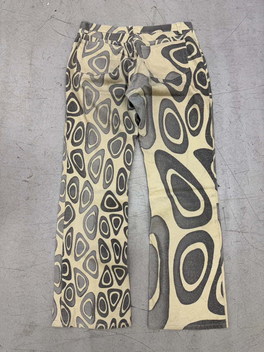 2000s Roberto Cavalli Beige Psycho Swirl Pants uJRBhvq 2