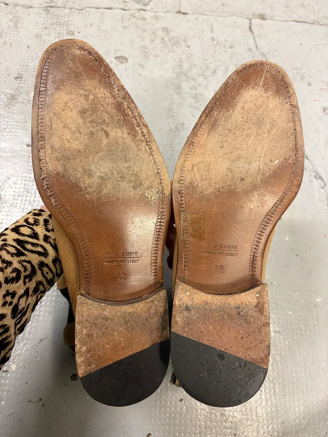 2000s Roberto Cavalli Beige Ponyhair Chelsea Leather Boots PnWOvCm 7
