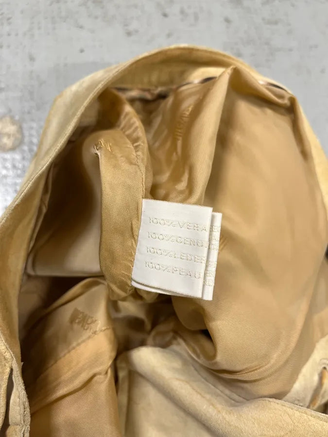 2000s Roberto Cavalli Beige Suede Leather Pants fZxtypt 10