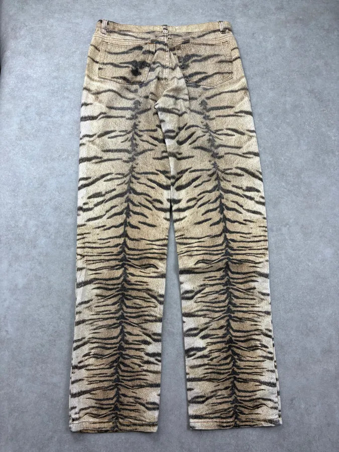 2000s Roberto Cavalli Beige Tiger Safari Pants atnLbSI 6
