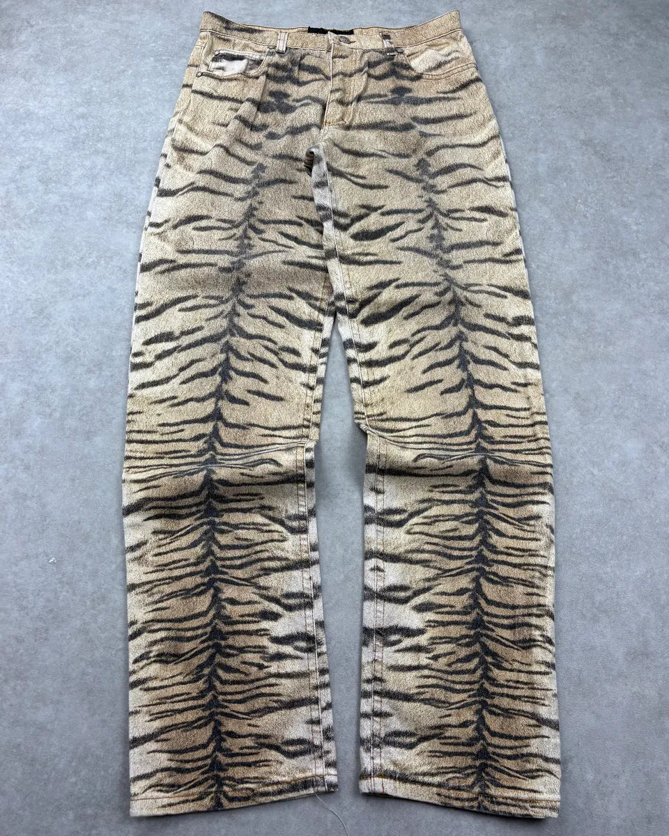 2000s Roberto Cavalli Beige Tiger Safari Pants atnLbSI 0