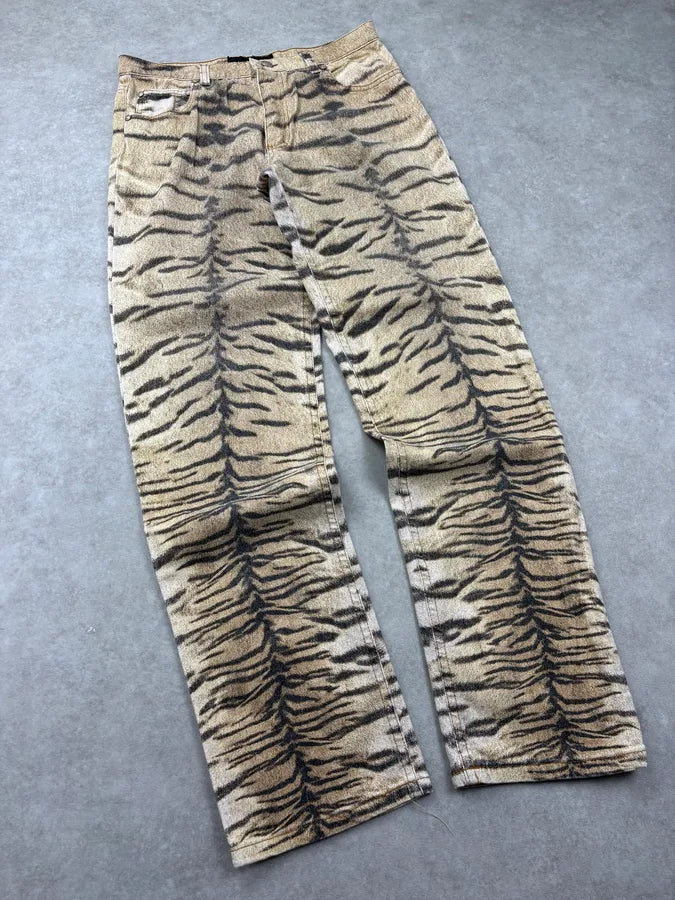2000s Roberto Cavalli Beige Tiger Safari Pants atnLbSI 4