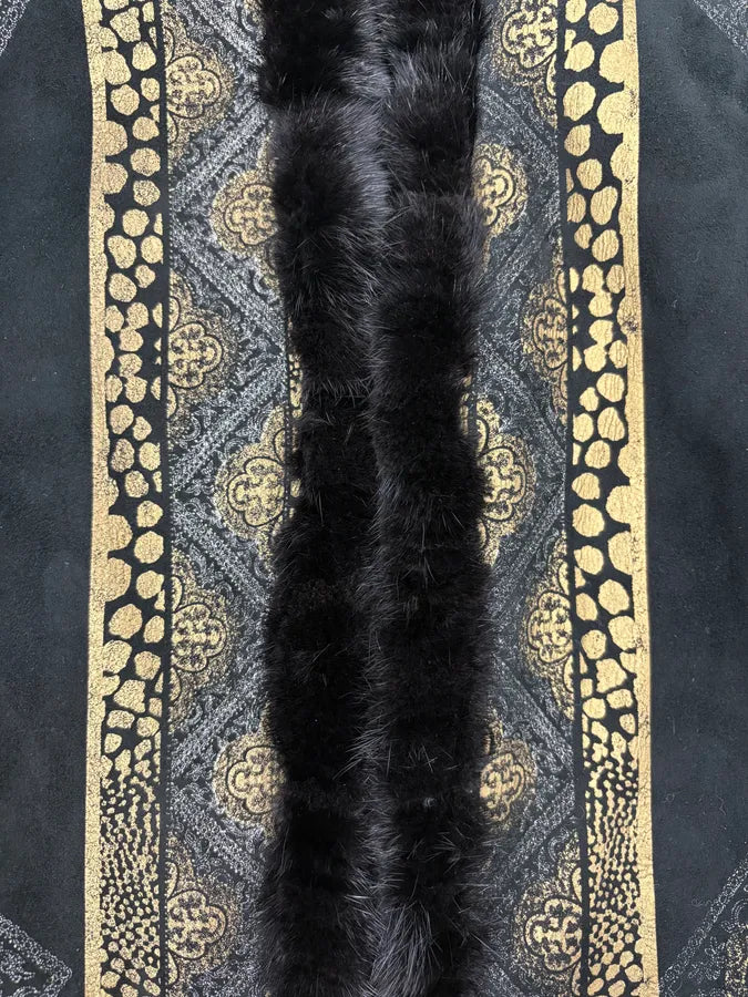 2000s Roberto Cavalli Black & Golden Royal Shearling Jacket AKncCmc 9