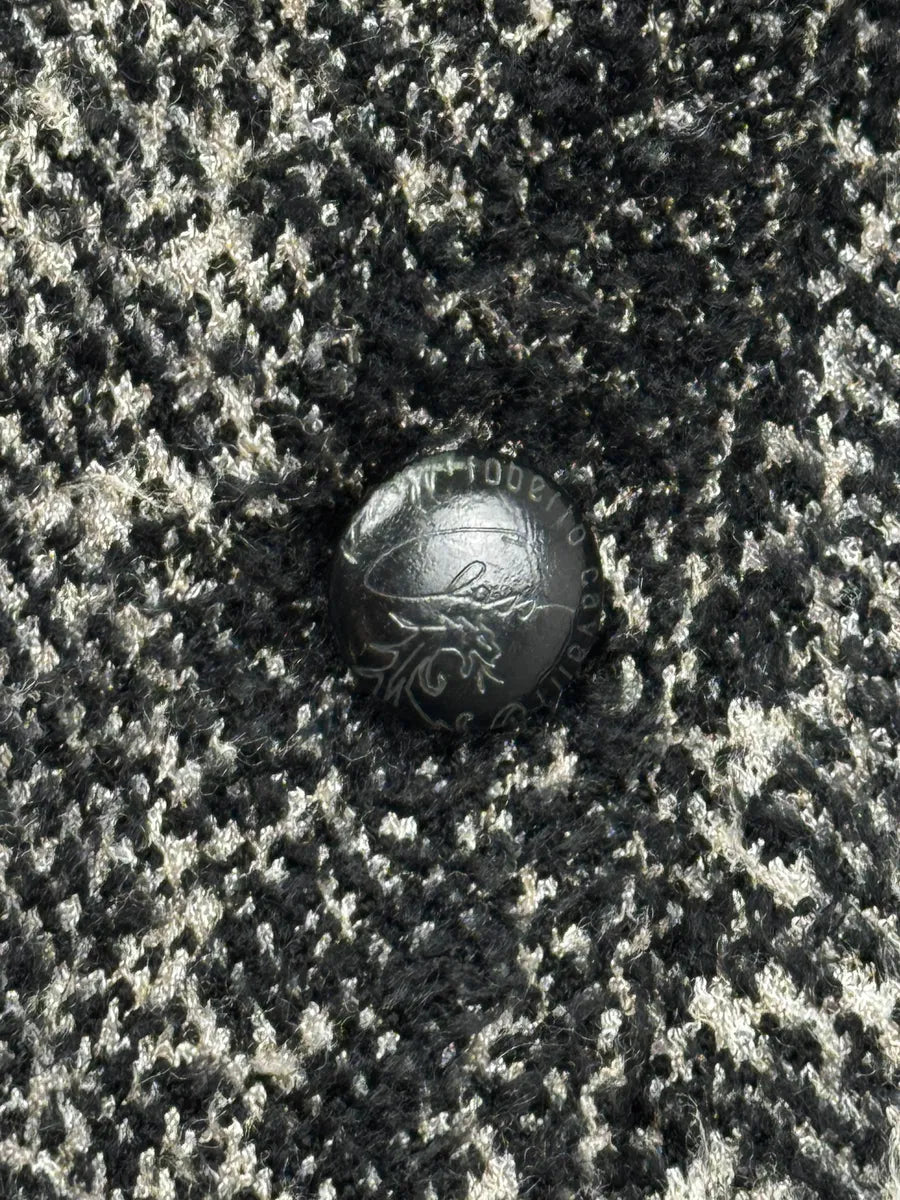 2000s Roberto Cavalli Black & Grey Snow Leopard Reversible Wool Cardigan Jacket yeXXAxP 15