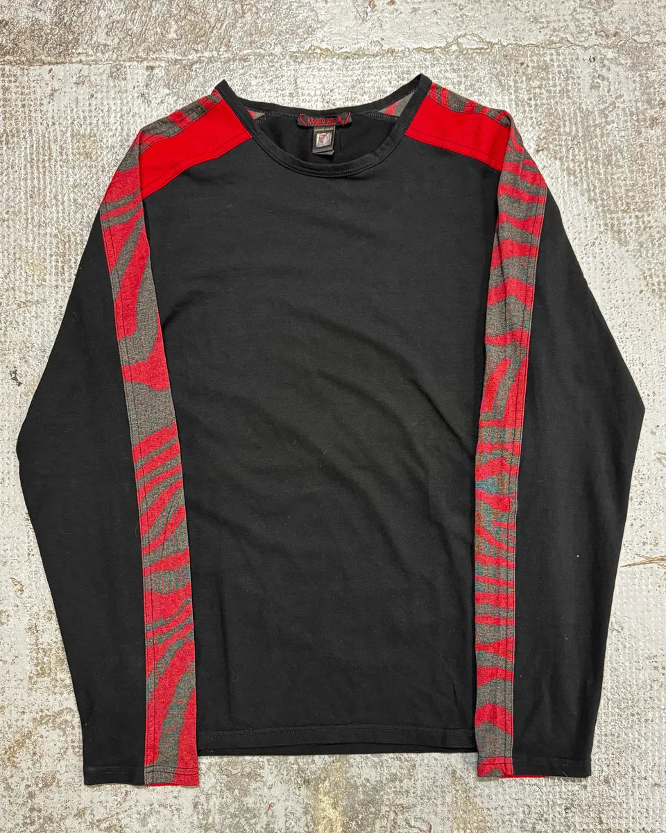 2000s Roberto Cavalli Black & Red Devil Zebra Arms Longsleeves zxIBfQb 0